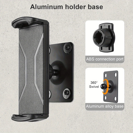 360° Adjustable Tablet Wall Mount Holder - Fit for iPad Pro/Mini, Galaxy Tab, Surface Pro, Kindle & All 11.94-33.02cm Tablets and Phones - Sturdy Black Metal Design with Secure Suction Cups, Tablet Holder Stand