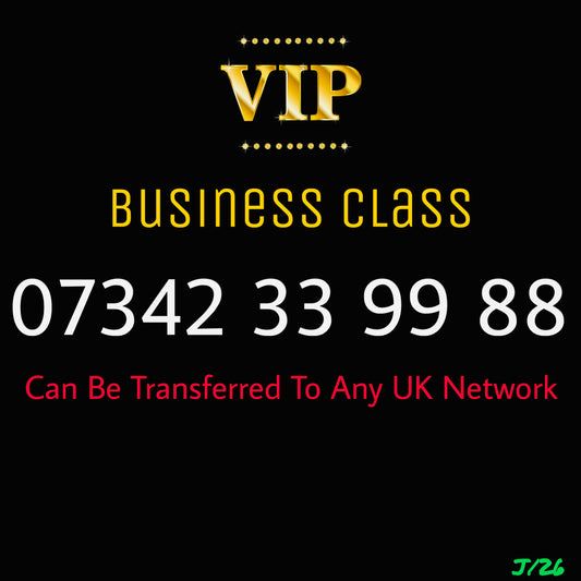 VIP GOLD NUMBER EASY MOBILE PHONE NUMBER UK VIP SIM 07342 33 99 88