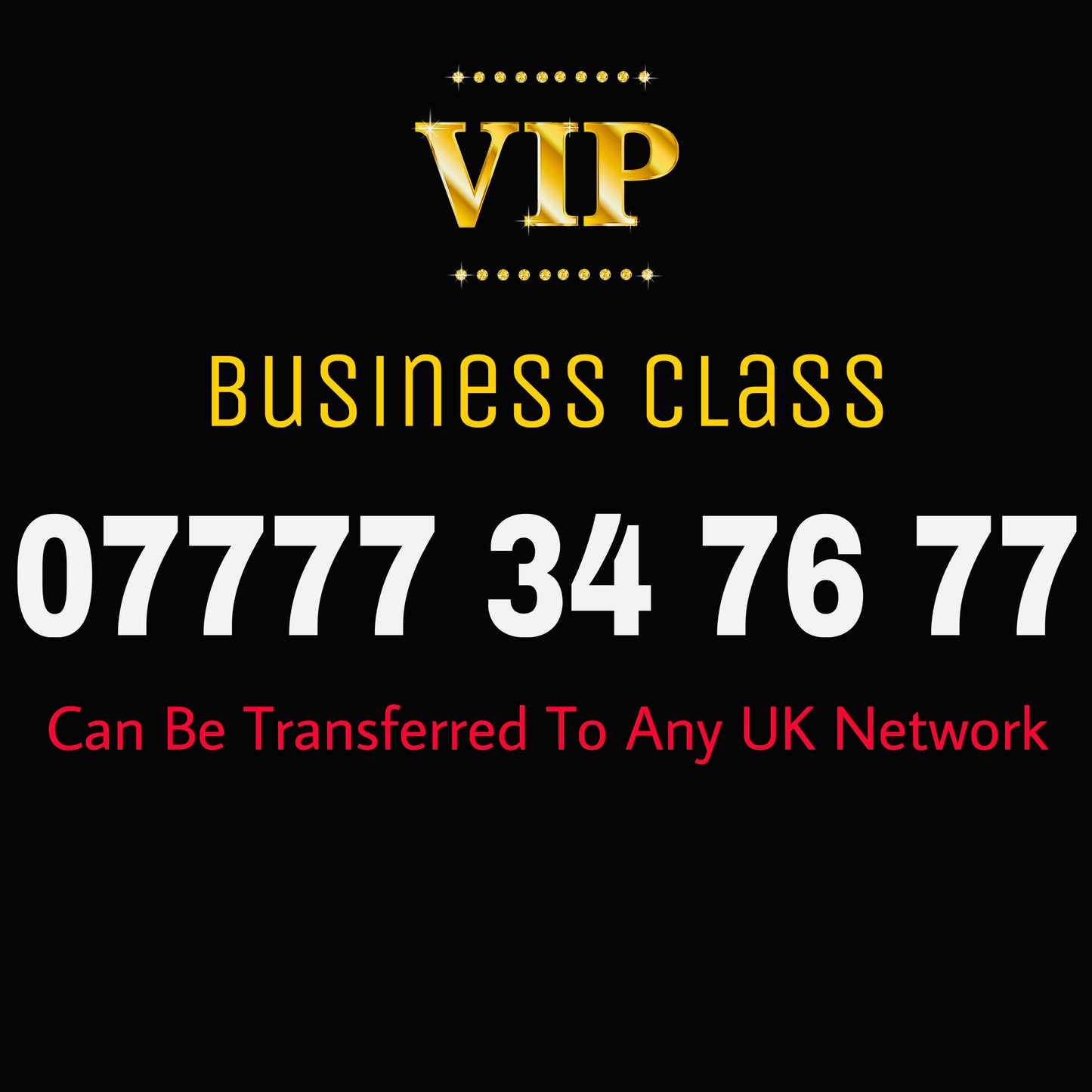 GOLD EASY VIP MEMORABLE MOBILE PHONE NUMBER DIAMOND PLATINUM SIM CARD 777777