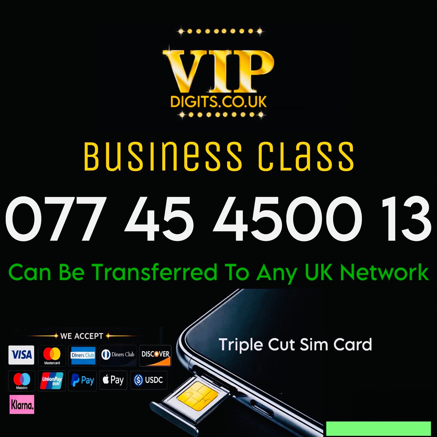 Premium UK Mobile Gold Number – Easy to Remember Sim Card | 077454500 13