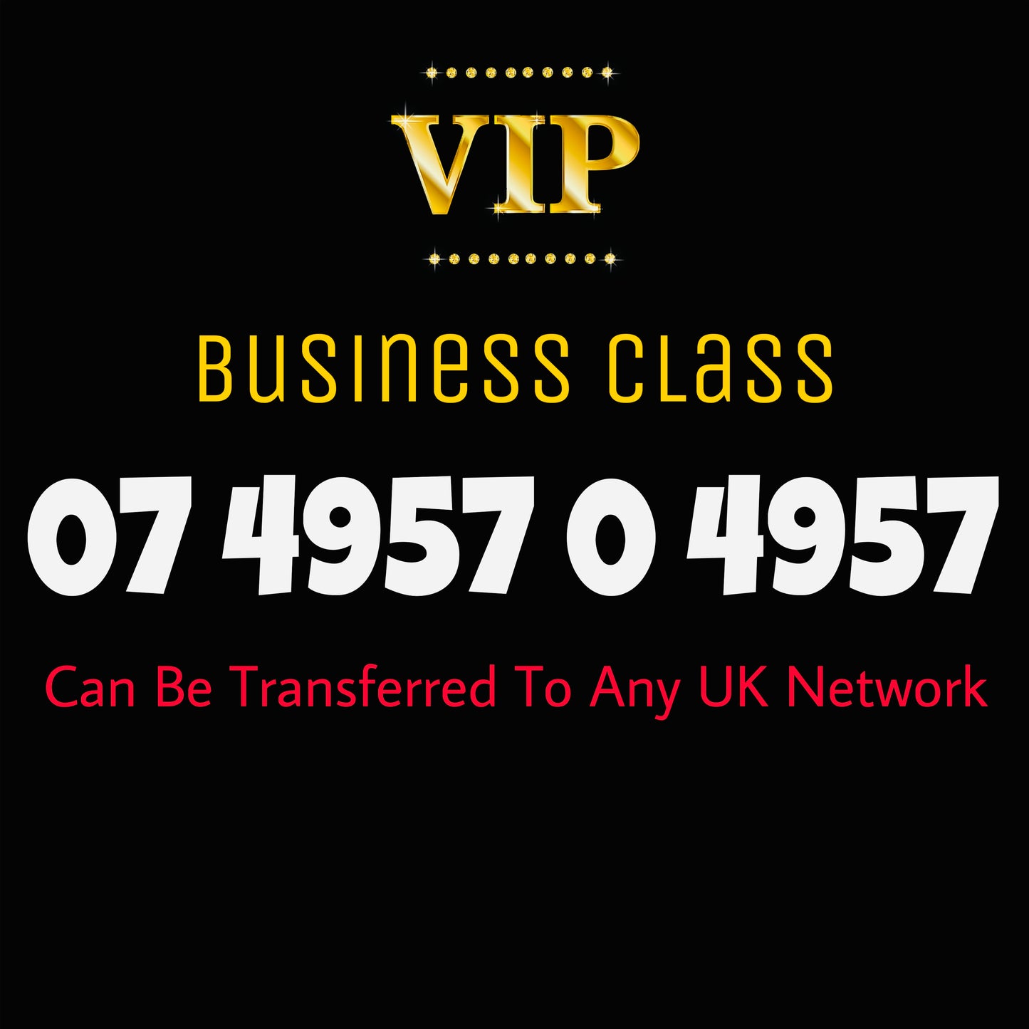 VIP GOLD MOBILE NUMBER BUSINESS CLASS EASY MEMORABLE PREMIUM SIM CARD 4957 4957