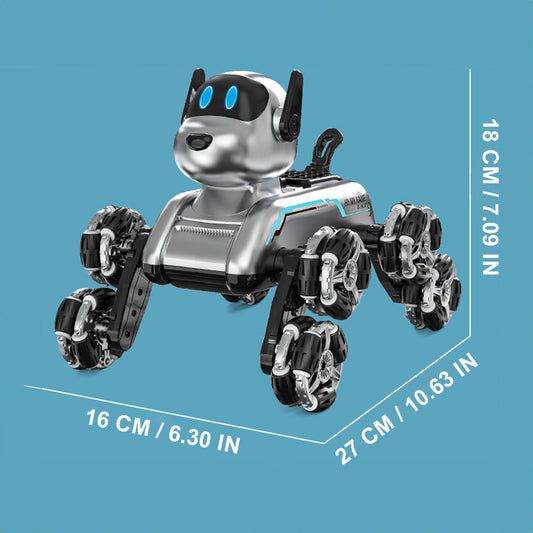Robot Dog RC Stunt Car Toys - Interactive Remote Eight-wheel Stunts,2.4GHz Remote Control Robot Pet, Function Interactive Smart Robotic Toy for Boy,Girl, Birthday Gift
