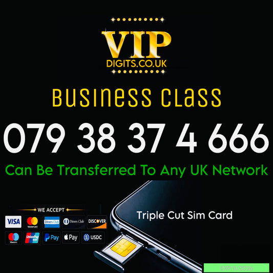 VIP Devil UK Mobile Number SIM – 07938 374 666 – Rare 666 Ending