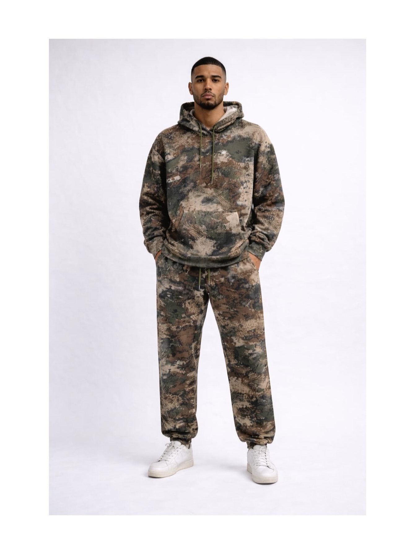 Men'S Outfit Two-Piece Set Featuring a Hooded Long-Sleeve Sweatshirt And Long Pants Solid Colour Knit Fabric Tracksuit, Regular Fit, Perfect Gift for Men, Daily & Outdoor Wear Large Pockets Matching For All Seasons S-XL