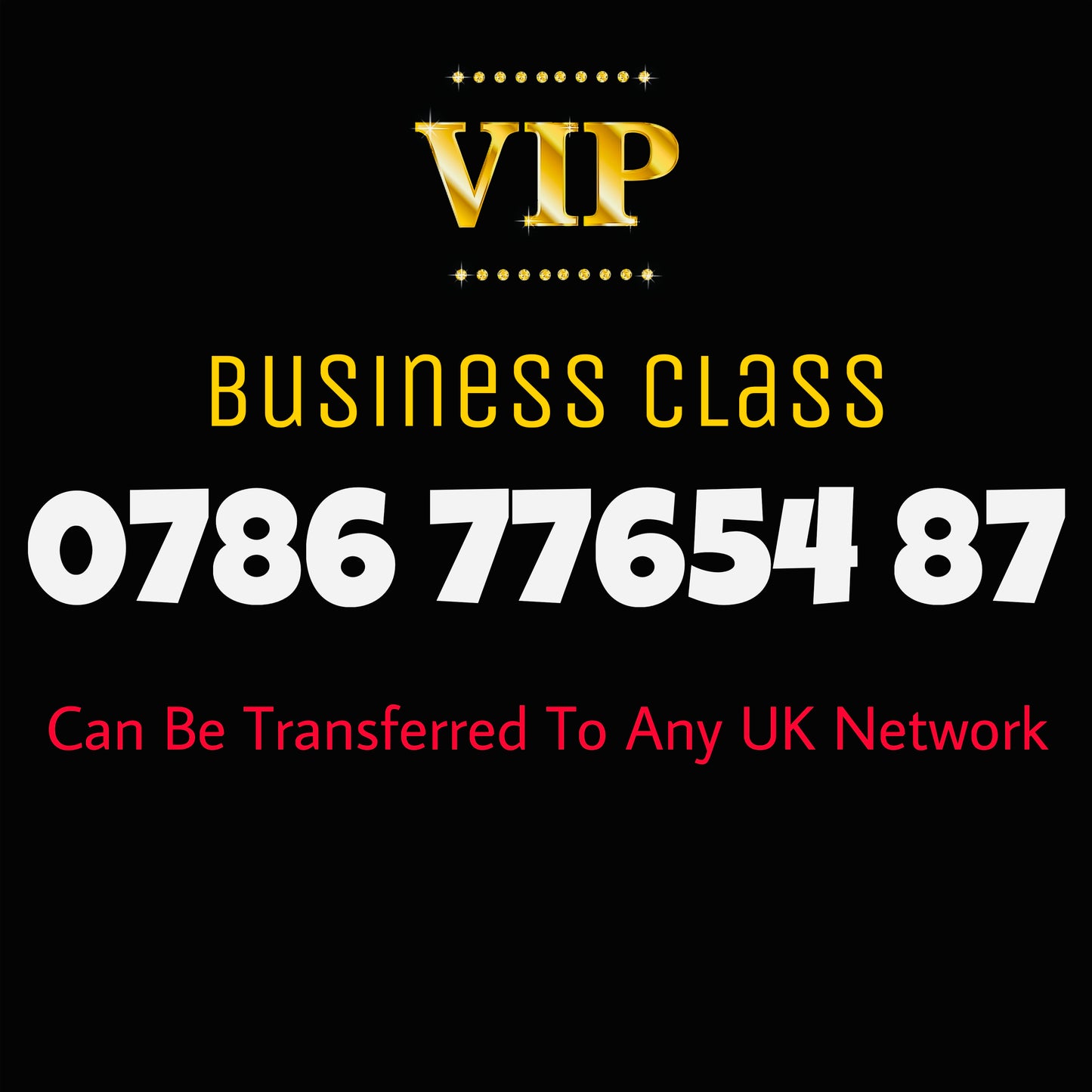 GOLD DIAMOND VIP PREMIUM EASY MEMORABLE MOBILE PHONE NUMBER SIM CARD 0786 77654 87
