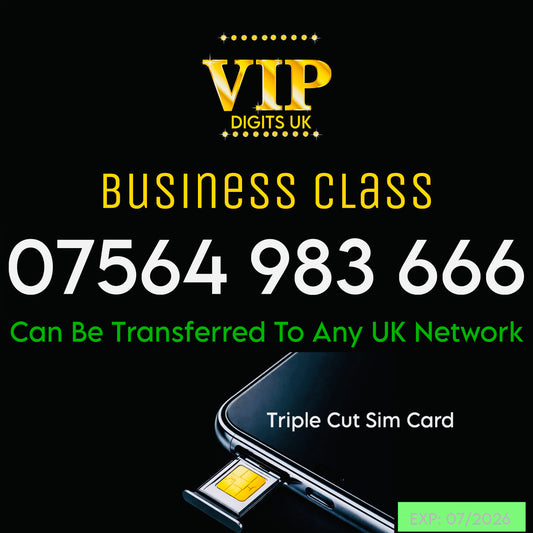 VIP GOLD MOBILE PHONE SIM CARD EASY VIP MEMORABLE NUMBER DIAMOND PLATINUM | 07564 983 666