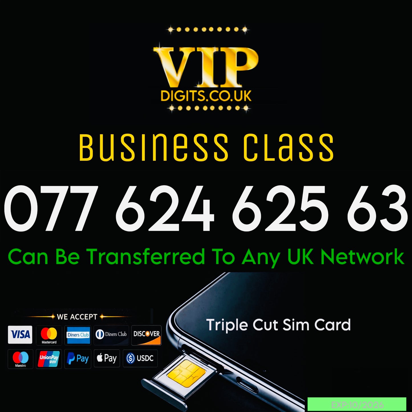 Gold Mobile Number | Buy Mobile Number | Easy to Remember | Easy Vip Mobile Sim Card | 077624625 63