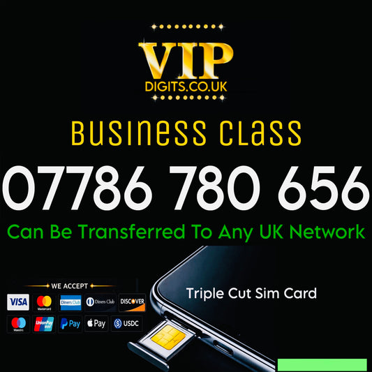 BUSINESS VIP GOLD SIM EASY MEMORABLE MOBILE PHONE NUMBER DIAMOND PLATINUM 07786 780 656