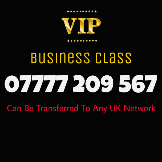 SUPER GOLD VIP PREMIUM EASY MEMORABLE MOBILE PHONE NUMBER SIM CARD 07777209567