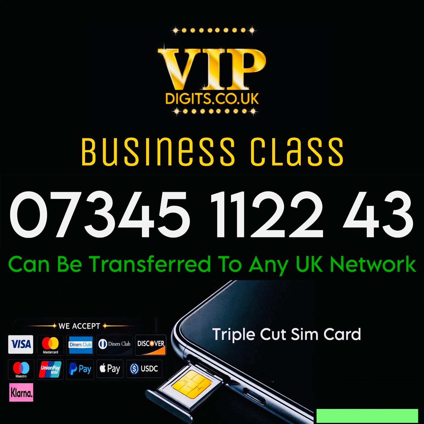 Premium Diamond Mobile Numbers – VIP & Special Fancy Numbers Gold | 07345 1122 43