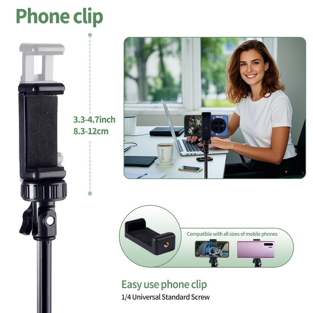 Uegogo Portable Foldable 157.48 cm Tripod Stand | Adjustable Phone Holder With Gimbal Head, Aluminum Alloy, Ideal For Photography, Live Streaming, Video Recording, Outdoor Travel