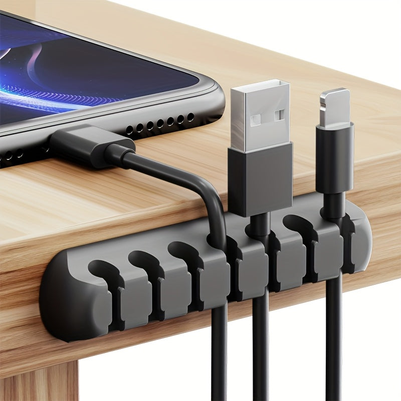 [Silicone Cable Organizers] Strong Self-Adhesive Silicone Cable Organizers with 7, 5, And 3 Slots - Cable Holders And Storage Boxes for Managing Wires - Keep Your Cables Neat And Tidy!