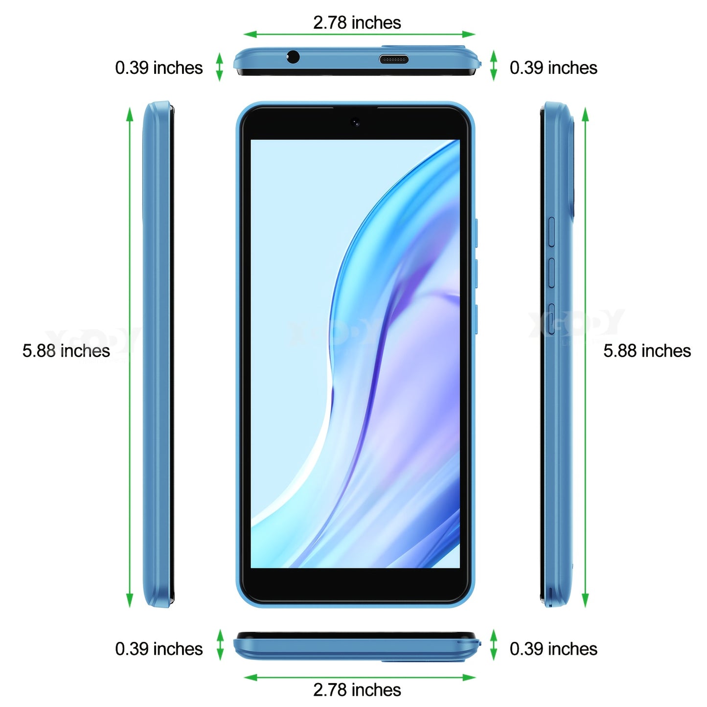 2025 XGODY X32 Budget Android 14 Smartphone | 4GB RAM+16GB ROM | 4G Dual SIM Unlocked Phone | HD+ Display | Face Recognition | GPS | 8MP+5MP Cameras | 2850mAh Battery-Blue&Black with Free Case & Film-Perfect Value for Everyday Use