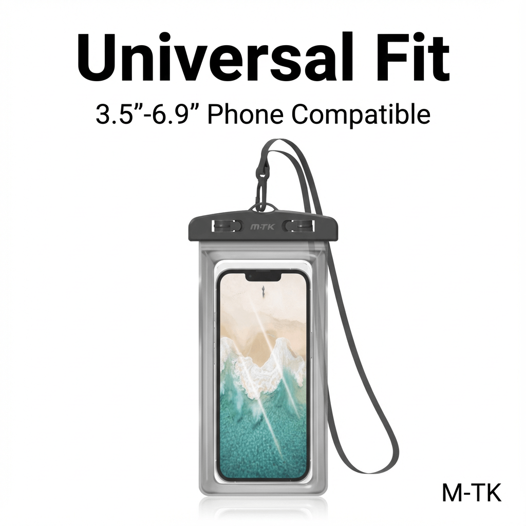 M·TK Phone Pouch, 7-inch Phone Case for Swimming, Travel, Beach Trips, Snorkelling, Kayaking, Underwater Case for Smartphone