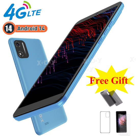 2025 XGODY X32 Budget Android 14 Smartphone | 4GB RAM+16GB ROM | 4G Dual SIM Unlocked Phone | HD+ Display | Face Recognition | GPS | 8MP+5MP Cameras | 2850mAh Battery-Blue&Black with Free Case & Film-Perfect Value for Everyday Use