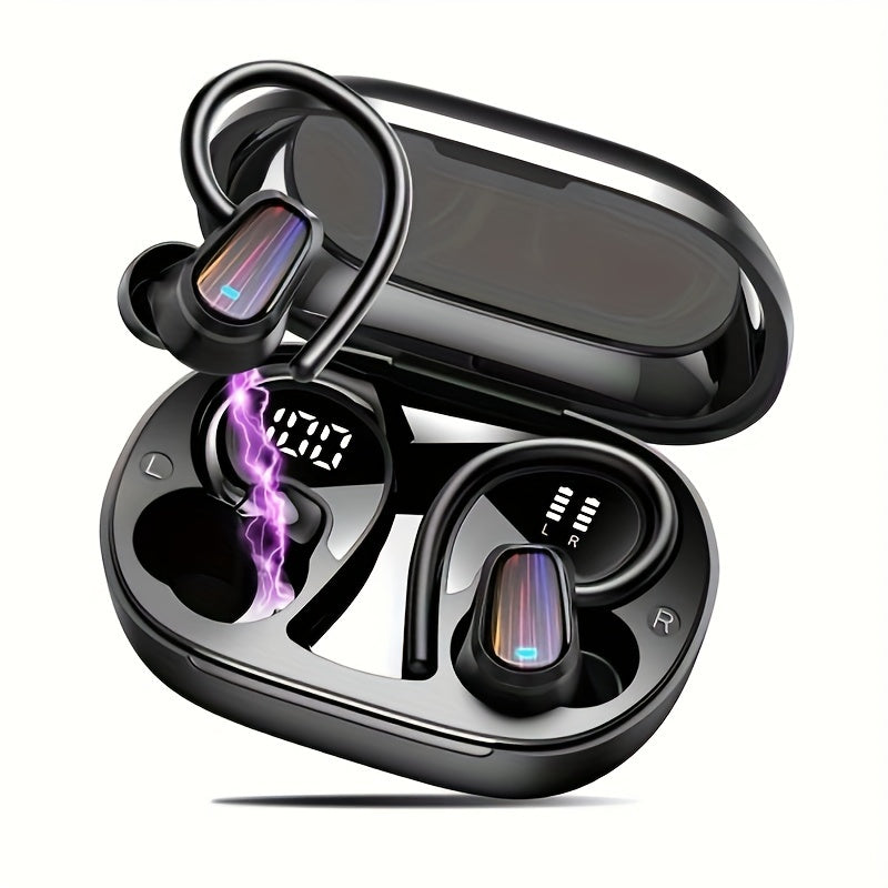OYIB Wireless Sports Headphones, Wireless 5.3 With Cvc8.0 Noise Cancellation Microphone, 50 Hours Long Endurance Wireless Headphones, Wireless Headphones Black Mini, Sports Wireless Headphones