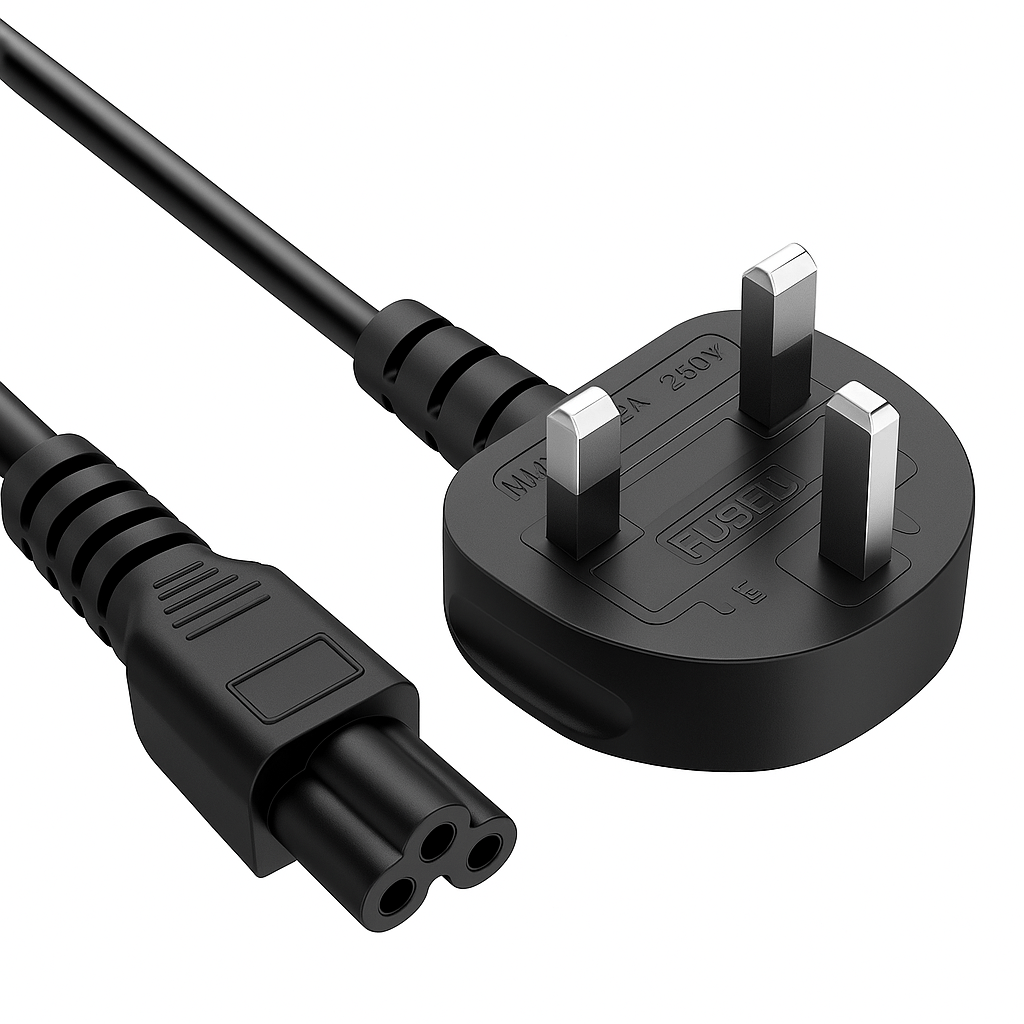 Cloverleaf 3-Pin Power Cable – Secure Fit for Computers And Electronics