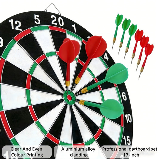 15+2 Inch Dartboard Set - Includes 3 Darts And 3 Darts | Comes with Hanging Accessories And Scoreboard | Perfect for Family Gatherings And Indoor Entertainment | an Excellent Gift Choice