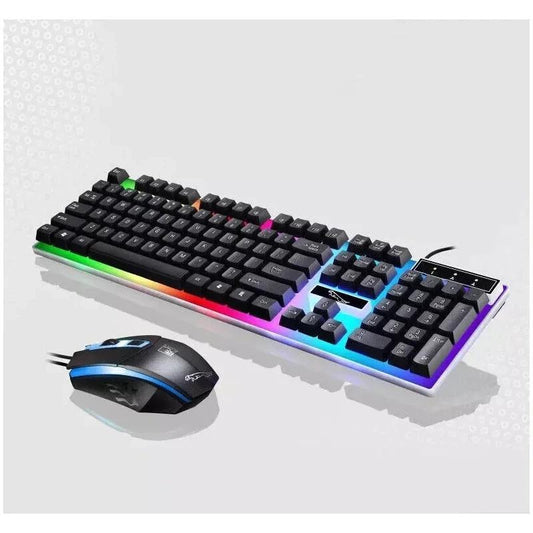 Gaming Keyboard Mouse Set Pad Rainbow LED Wired USB for PC Laptop PS4 Xbox One