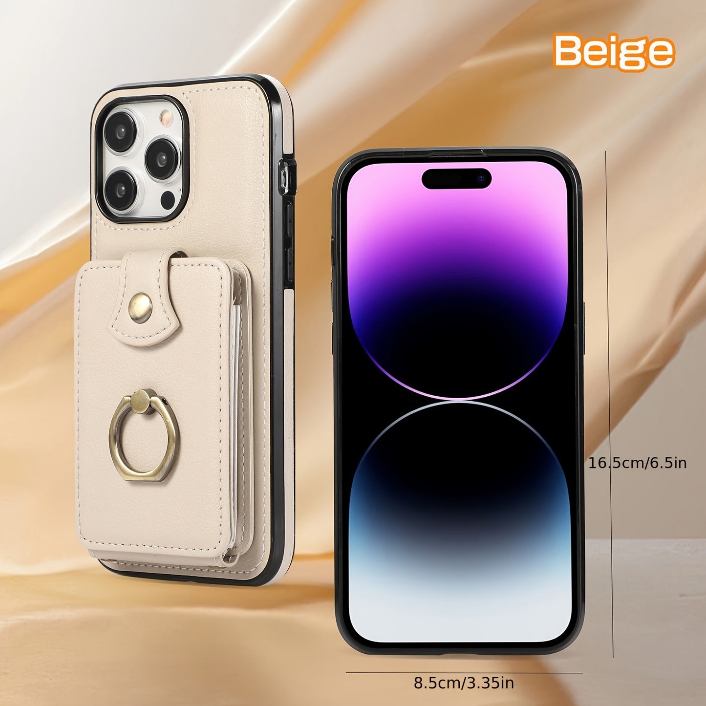 for iPhone 17/16e/ 16/ 15/ 14/ 13/ 12/ 11 Pro Max SE 2020/ SE 2022/ X/ XS/ XR/ XS Max 16 Plus 15 Plus 14 Plus 7 8 Plus 17 Air Case Wallet with Card Holder, 360°Rotation Finger Ring Holder Kickstand, RFID Blocking Protective Shockproof Cover