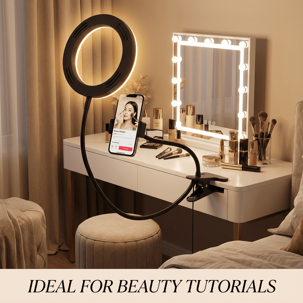 2-In-1 Mini Tree-Shaped Fill Light with a Soft Light Stand, Featuring a Clip-On Design, Ring Selfie Light, Three Lighting Modes, 1.6 Meters Tall, Suitable for Photography, Live Streaming, Makeup, Cooking, And Reading.