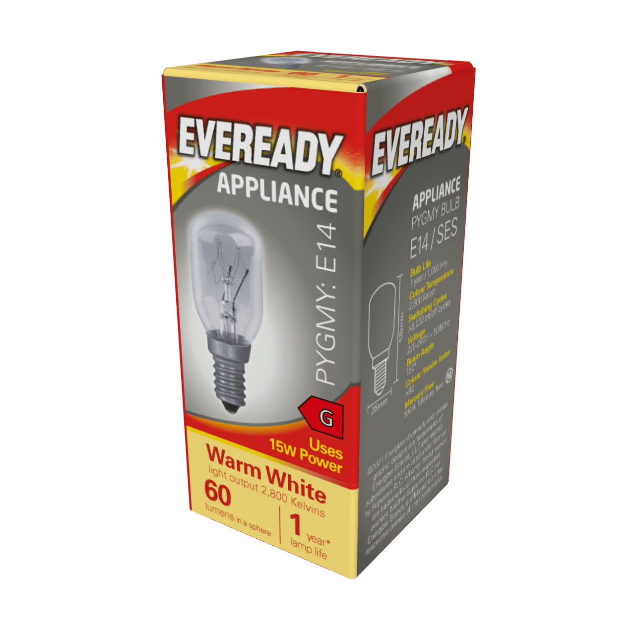 Eveready Pygmy E14 60lm 15W 2800K (Warm White) - Pack of 1