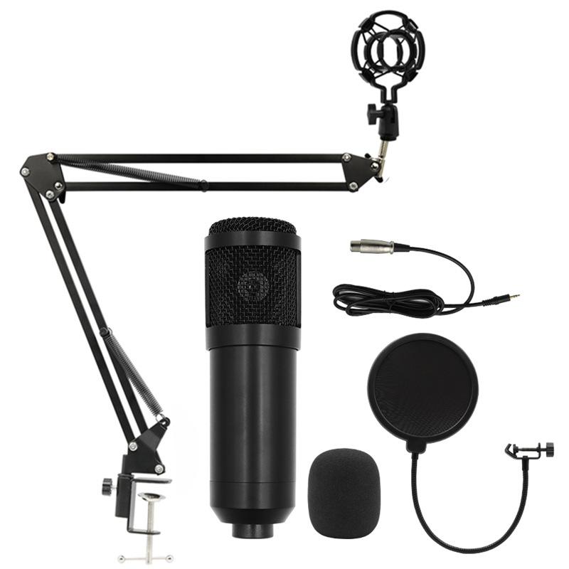 1 Set Condenser Microphone Live Streaming Studio Recording Gaming Kit With Mic Mount