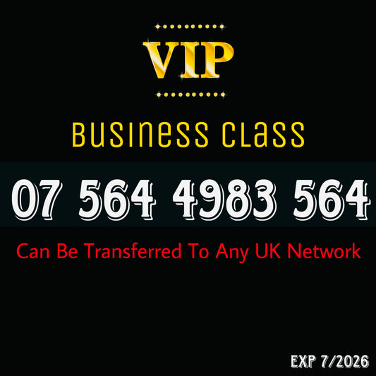 VIP GOLD MOBILE PHONE SIM CARD EASY VIP MEMORABLE NUMBER DIAMOND PLATINUM 07 564 4983 564